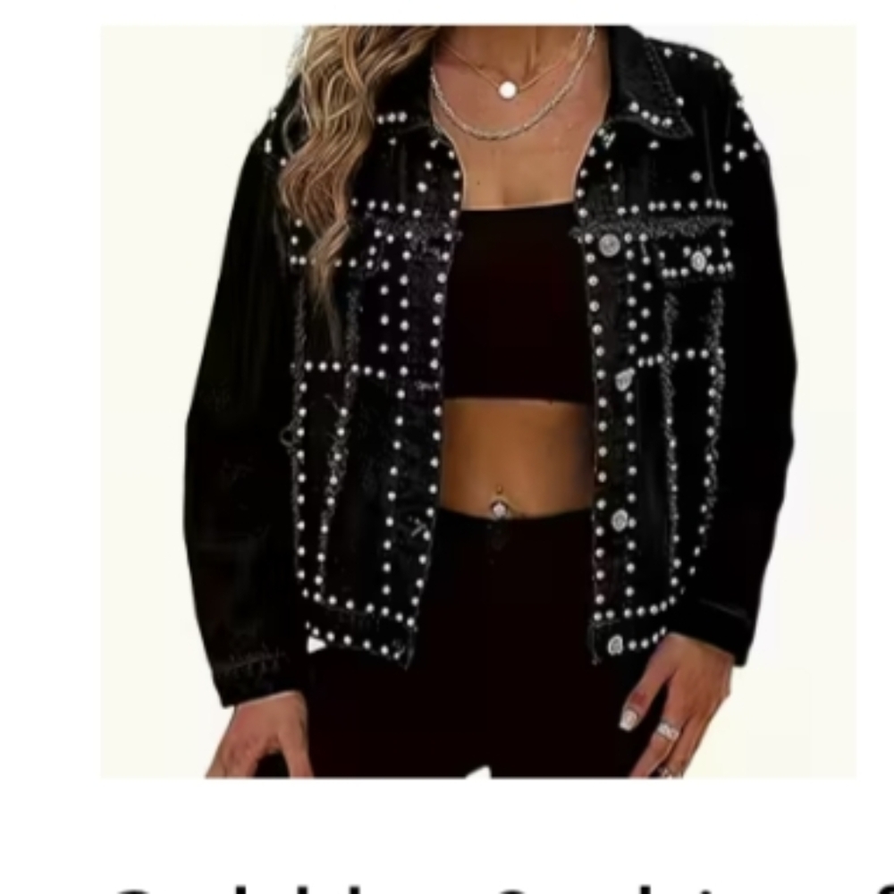 Studded Black Denim Jacket
